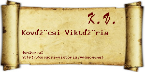 Kovácsi Viktória névjegykártya